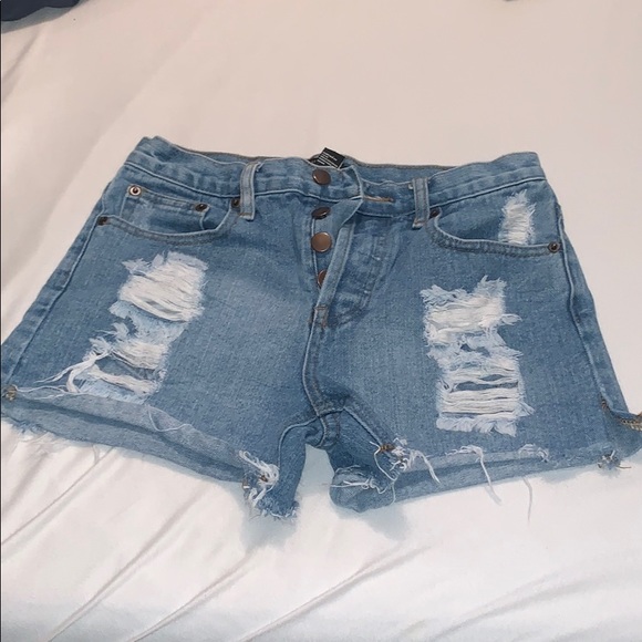 distressed high waisted shorts